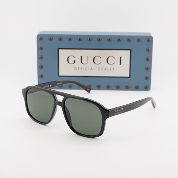 Gucci GG1856S 001 Aviator Sunglasses – Black/Grey - Picture 7 of 11